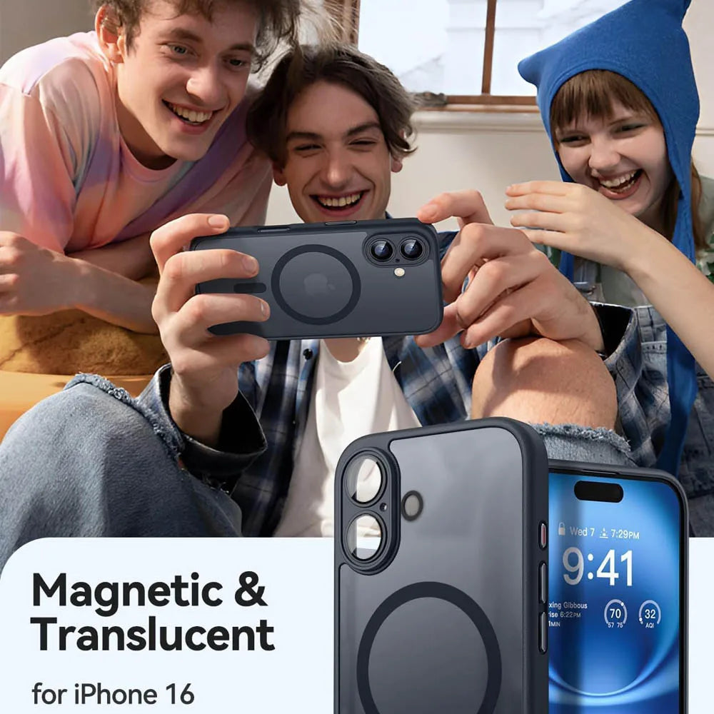 Coque Magnétique Antichoc MagSafe – Translucide Mate | iPhone 11 à 17