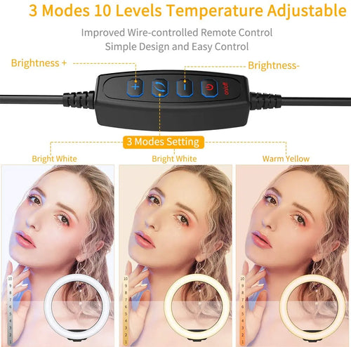 Anneau Lumineux LED Selfie — Trépied + Support Téléphone | YouTube TikTok Live