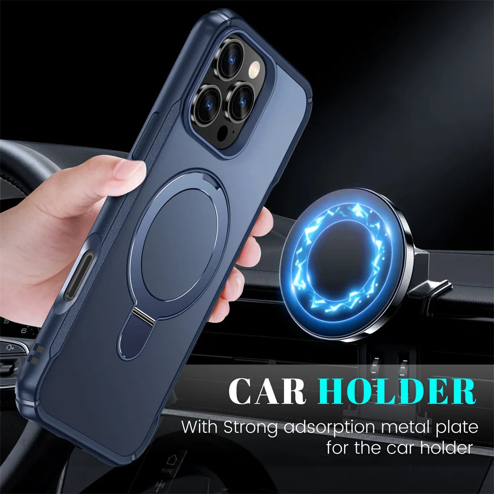 Coque Magnétique Pliable avec Support – Compatible MagSafe pour iPhone
