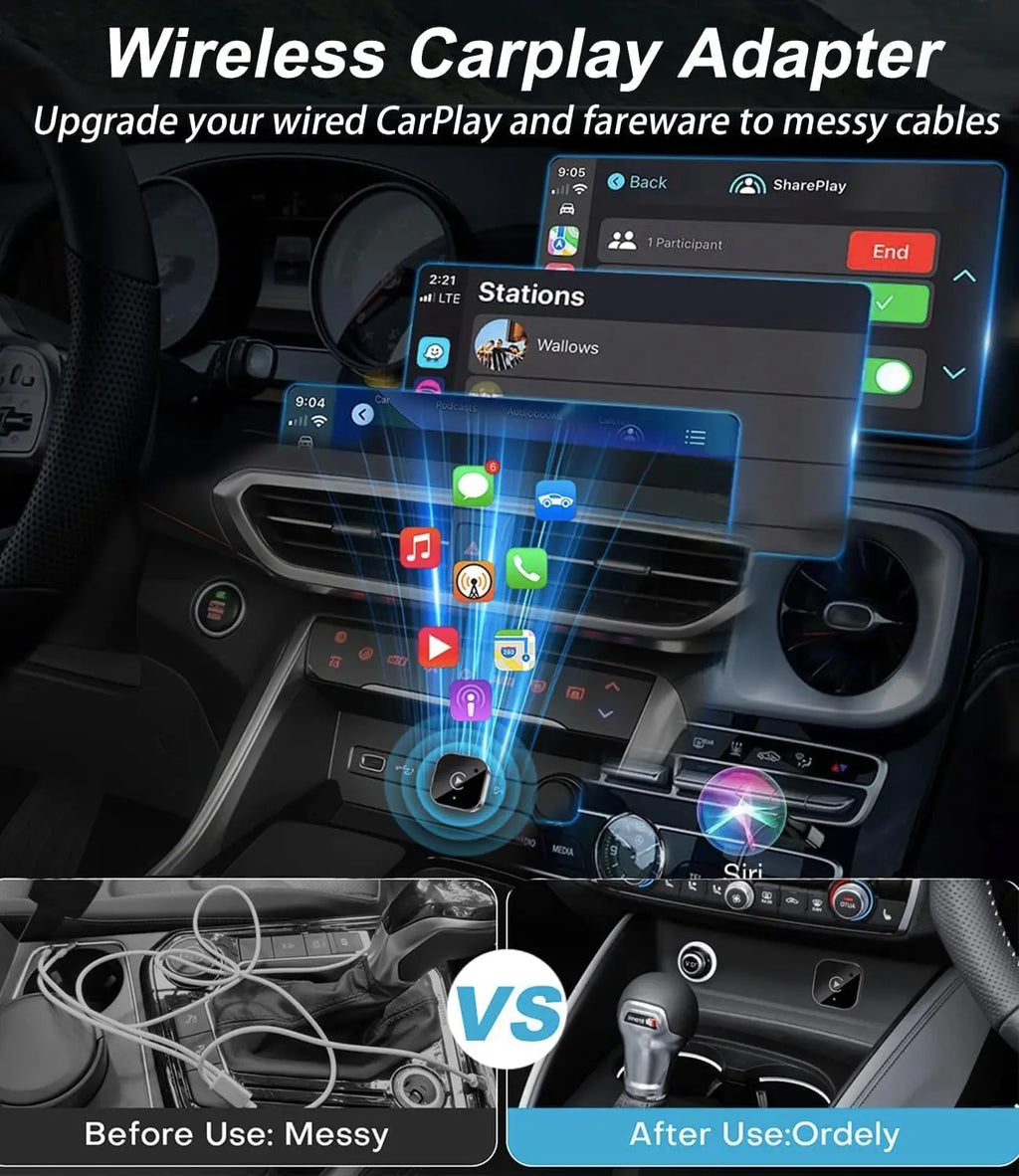 Adaptateur CarPlay & Android Auto Sans Fil — Plug & Play