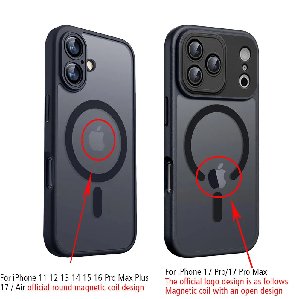Coque Magnétique Antichoc MagSafe – Translucide Mate | iPhone 11 à 17