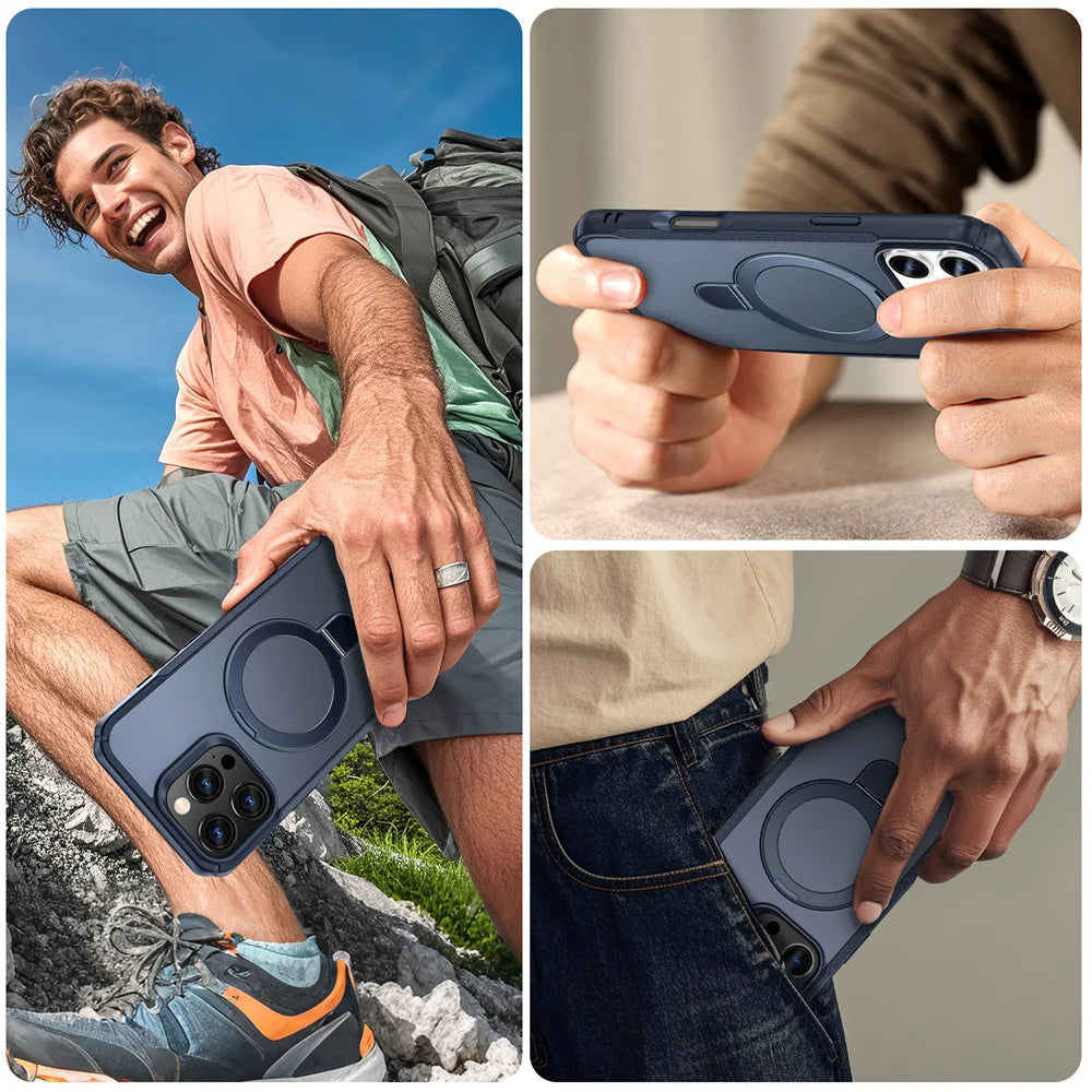Coque Magnétique Pliable avec Support – Compatible MagSafe pour iPhone