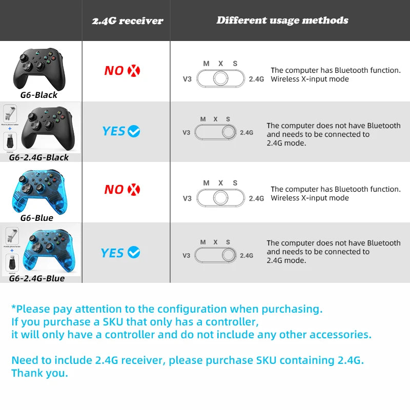 Manette de Jeu Mobile Sans Fil G6 — Switch / PC / Android / iOS | Joystick Hall